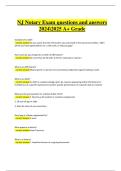NJ Notary Exam &vert; Verified Questions & Correct Answers &vert; Latest A&plus; Grade 2024&sol;2025