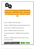 Health Assessment Final &vert; 100&plus; Verified Q&A with Rationales &vert; NSG3160 Review 2025&sol;2026