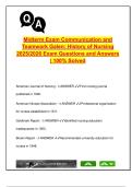 History of Nursing & Evidence-Based Practice &vert; 25&plus; Solved Q&A &vert; Midterm Exam Review 2025&sol;2026 &vert; Galen College &ndash; Communication & Teamwork