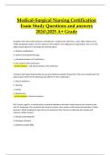 Medical-Surgical Nursing Certification Exam &vert; Verified Questions & Correct Answers &vert; Latest A&plus; Grade 2024&sol;202522