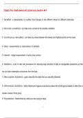 Stats for behavioral science exam &num;1 Questions and Answers &lpar;100 &percnt;Score&rpar;  Latest Updated 2026