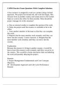 CAPM Practice Exam Questions With Complete Solutions