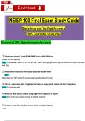 NEIEP 100 Final Exam Study Guide &lpar;2026&rpar; &ndash; Questions and Verified Answers &ndash; 100&percnt; Guarantee Score Pass