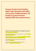   Propane Practice Tests&vert;Verified Expert Exam Questions with 100&percnt; Correct Clear Verified Answers&vert; All Graded A&plus;&vert;Latest Premium Update&vert;100&percnt; Guaranteed Success&period;