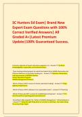      SC Hunters Ed Exam&vert; Brand New Expert Exam Questions with 100&percnt; Correct Verified Answers&vert; All Graded A&plus;&vert;Latest Premium Update&vert;100&percnt; Guaranteed Success&period;