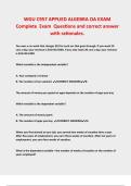 WGU C957 APPLIED ALGEBRA OA EXAM Complete  Exam  Questions and correct answer with rationales&period;