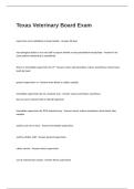 Texas Veterinary Board Exam Questions with Correct Answers