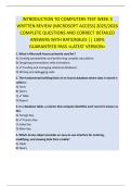 INTRODUCTION TO COMPUTERS TEST WEEK 3  WRITTEN REVIEW &lpar;MICROSOFT ACCESS&rpar; 2025&sol;2026  COMPLETE QUESTIONS AND CORRECT DETAILED  ANSWERS WITH RATIONALES &vert;&vert; 100&percnt;  GUARANTEED PASS <LATEST VERSION> 