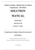 Medical Assisting Administrative & Clinical Competencies 9th Edition - Solution Manual by Michelle Blesi&comma; Deborah B&period; Gill&comma; Catherine A&period; Kelley