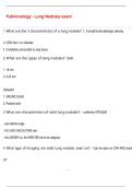 Pulmonology - Lung Nodules exam 