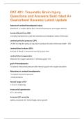 PAT 401&colon; Traumatic Brain Injury Questions and Answers Best rated A&plus; Guaranteed Success Latest Update