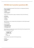 PAT202 test 2 practice questions MC  Questions & Answers Solved 100&percnt; Correct&excl;&excl;