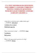 CVA TEST 2025&sol;2026 BANK QUESTIONS  AND CORRECT ANSWERS CURRENTLY  TESTING COMPLETE QUESTIONS  WITH DETAILED VERIFIED ANSWERS  &sol;ALREADY GRADED A&plus;