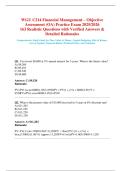 WGU C214 Financial Management &ndash; Objective  Assessment &lpar;OA&rpar; Practice Exam 2025&sol;2026  163 Realistic Questions with Verified Answers &  Detailed Rationales 