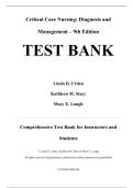 Critical Care Nursing&colon; Diagnosis and Management 9th Edition - Test Bank by Linda D&period; Urden&comma; Kathleen M&period; Stacy&comma; Mary E&period; Lough