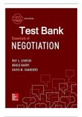 Essentials of Negotiation 6th Edition Lewicki Test Bank &vert; Complete Questions & Answers