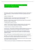 ICD-10-CM & ICD-10-PCS CODING CHAPTERS 1-6 EXAM QUESTIONS AND ANSWERS &lpar;GRADED A&rpar;