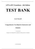 LPN to RN Transitions 6th Edition - Test Bank by Lora Claywell