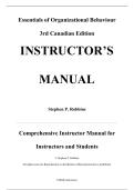 Complete Instructor Manual &mdash; Essentials of Organizational Behaviour&comma; 3rd Canadian Edition &mdash; Stephen P&period; Robbins&comma; 2018 &mdash; Chapters 1&ndash;14 Covered &lpar;Latest Update&rpar;