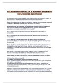 CSLB CONTRACTOR'S LAW & BUSINESS EXAM WITH 100&percnt; VERIFIED SOLUTIONS&excl;&excl;