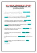 NEW YORK TATTOO LICENSE TEST 2025&sol;2026 WITH 150 PRACTICE QUESTIONS AND 100&percnt; CORRECT ANSWERS