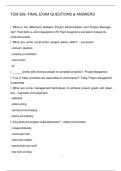 TCM 226- FINAL EXAM QUESTIONS & ANSWERS