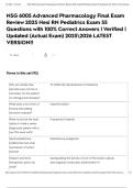 NSG 6005 Advanced Pharmacology Final Exam Review 2025 Hesi RN Pediatrics Exam 55 Questions with 100&percnt; Correct Answers &vert; Verified &vert; Updated &lpar;Actual Exam&rpar; 20252026 LATEST VERSION&excl;&excl;