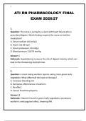ATI RN PHARMACOLOGY FINAL EXAM 2026