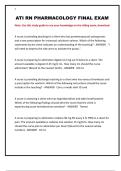 ATI RN PHARMACOLOGY FINAL EXAM&period;