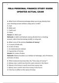 FBLA PERSONAL FINANCE STUDY GUIDE UPDATED ACTUAL EXAM