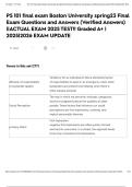 PS 101 final exam Boston University spring23 Final Exam Questions and Answers &lpar;Verified Answers&rpar; &vert;&vert;ACTUAL EXAM 2025 TEST&excl;&excl; Graded A&plus; &vert; 2025&vert;2026 EXAM UPDATE
