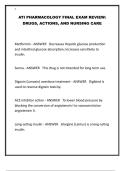 ATI PHARMACOLOGY FINAL EXAM REVIEW