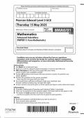 2025 Pearson Edexcel AS Level Mathematics Paper 1 &lpar;8MA0&sol;01&colon; Pure Mathematics&rpar;