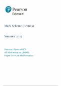 2025 Pearson Edexcel AS Level Mathematics Mark Scheme Paper 1 &lpar;8MA0&sol;01&colon; Pure Mathematics&rpar;