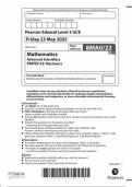 2025 Pearson Edexcel AS Level Mathematics Paper 22 &lpar;8MA0&sol;22&colon; Mechanics&rpar;