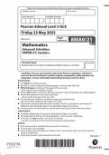 2025 Pearson Edexcel AS Level Mathematics Paper 21 &lpar;8MA0&sol;21&colon; Statistics&rpar;