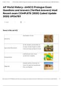 AP World History- AMSCO Prologue Exam Questions and Answers &lpar;Verified Answers&rpar; Most Recent exam COMPLETE &lpar;2025&rpar; &lpar;Latest Update 2025&rpar; UPDATE&excl;&excl;