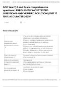 SOD Year 7&comma; 8 and Exam comprehensive questions &vert; FREQUENTLY MOST TESTED QUESTIONS AND VERIFIED SOLUTIONS&sol;GET IT 100&percnt; ACCURATE&excl;&excl; 2025&excl;&excl;