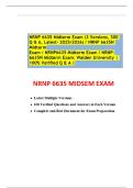 NRNP 6635 Midterm Exam &lpar;3 Versions&comma; 300 Q & A&comma; Latest- 2025&sol;2026&rpar; &sol; NRNP 6635N Midterm Exam &sol; NRNP6635 Midterm Exam &sol; NRNP-6635N Midterm Exam&colon; Walden University &vert; 100&percnt; Verified Q & A &vert;
