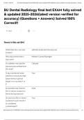 BU Dental Radiology final test EXAM fully solved & updated 2025-2026&lpar;latest version verified for accuracy&rpar; &lpar;Questions &plus; Answers&rpar; Solved 100&percnt; Correct&excl;&excl;