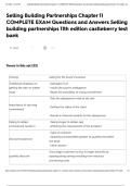 Selling Building Partnerships Chapter 11 COMPLETE EXAM Questions and Answers Selling building partnerships 11th edition castleberry test bank
