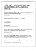 HSC Unit 1 Human Lifespan and Development Exam 2025 &vert; 100&percnt; Verified Questions and Correct Answers