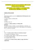 CERTIFIED GRANTS MANAGEMENT SPECIALIST  &lpar;CGMS&rpar; EXAM &vert; 2025&sol;2026 &vert;   QUESTIONS AND CORRECT ANSWERS WITH  RATIONALES GRADED A&plus; LATEST