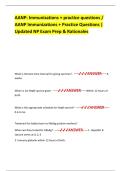 AANP&colon; Immunizations &plus; practice questions &sol; AANP Immunizations &plus; Practice Questions &vert; Updated NP Exam Prep & Rationales