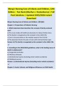Wong&rsquo;s Nursing Care of Infants and Children&comma; 12th  Edition &ndash; Test Bank &lpar;Marilyn J&period; Hockenberry&rpar; &vert; Full  Pack Solutions &vert; Updated 2025&sol;2026 Instant  Download 