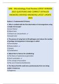 UNE - Microbiology Final Review LATEST VERSION  2025 QUESTIONS AND CORRECT DETAILED  ANSWERS &lpar;VERIFIED ANSWERS&rpar; LATEST UPDATE  2025