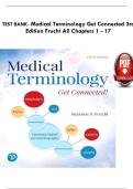  Test Bank for Medical Terminology Get Connected&comma; 3rd Edition by Frucht &lpar;All Chapters included&rpar;
