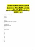 Future Soldier Training Exam Questions With 100&percnt; Correct Answers &vert;Verified &vert; Graded A&plus; &vert;2025&sol;2026