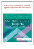 TEST BANK FOR Contemporary Nursing&colon; Issues&comma; Trends&comma; and Management 10th Edition by Barbara Cherry & Susan R&period; Jacob ISBN&colon;9780443224423 COMPLETE GUIDE ALL CHAPTERES COVERED 100&percnt; VERIFIED A&plus; GRADE ASSURED&excl;&excl;&excl;&excl;&excl; NEW LATEST UPDATE&excl;&excl;&excl;&excl;&excl;