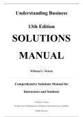 Complete Solutions Manual — Understanding Business, 13th Edition — William G. Nickels, 2021 — ISBN 9781266043222 — All Chapters Covered (Latest Update)